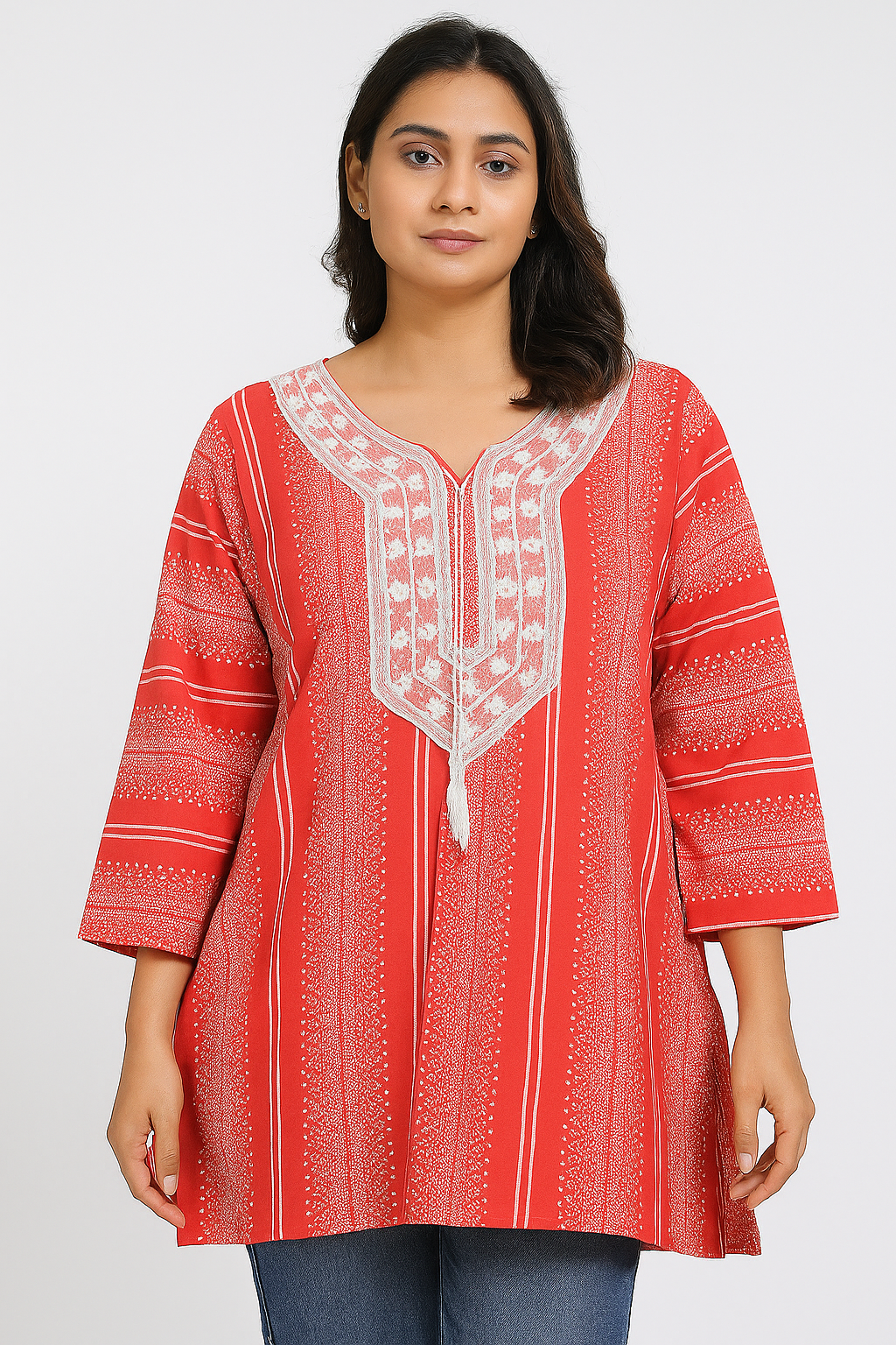 Elegant Red Printed Top