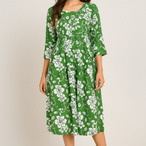 Summer Bloom Flared Floral Midi Dress: Effortless Everyday Style