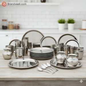 Luxurious 50-Piece Stainless Steel Grand Dining Set