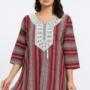 Designer Maroon Printed Kurti