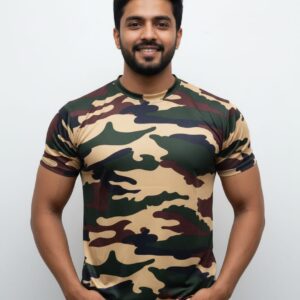 Men's Round Neck Army T-Shirt