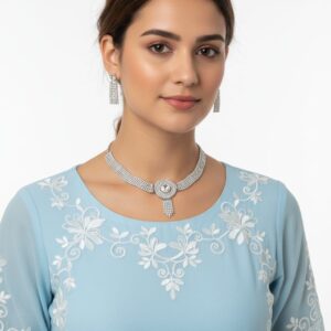 Zenith Pave Crystal Choker and Tassel Set: Contemporary Sparkle