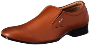 men’s Orange leather slip-on formal shoes