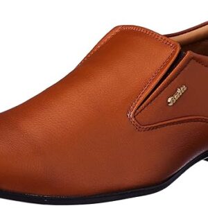 men’s Orange leather slip-on formal shoes